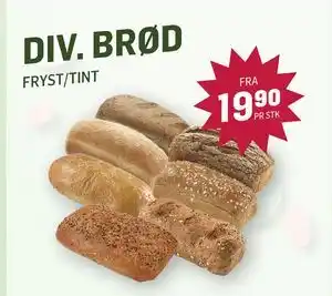 Holdbart Div. brød tilbud