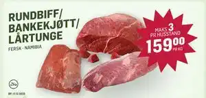 Rundbiff/ bankekjøtt/ lårtunge, NOK 159