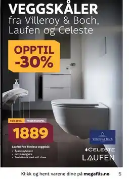 Megaflis Laufen Pro Rimless veggskål, NOK 1889 tilbud