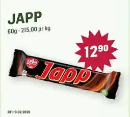 Holdbart Japp, NOK 12.9 tilbud