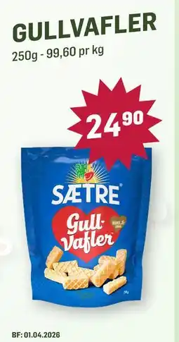 Holdbart Gullvafler., NOK 24.9 tilbud