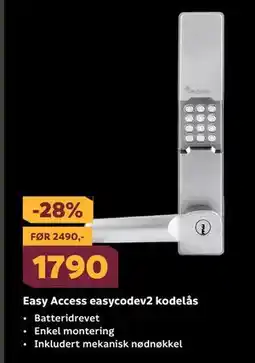 Megaflis Easy Access easycodev2 kodelås, NOK 1790 tilbud