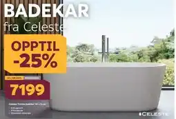 Megaflis Celeste Treviso badekar, NOK 7199 tilbud
