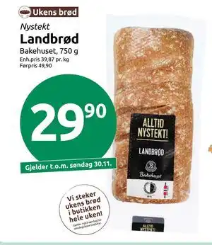 Landbrød, NOK 29.9