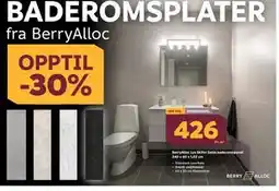 Megaflis BerryAlloc Lys Skifer Satin baderomspanel 240 x 60 x 1,02 cm, NOK 426 tilbud