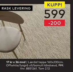 Skeidar Lærdal teppe, NOK 599 tilbud