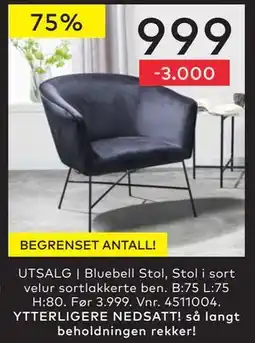 Skeidar Bluebell Stol, NOK 999 tilbud