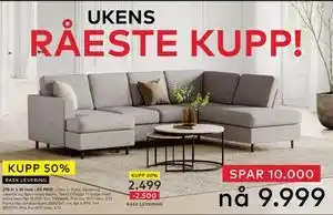 Skeidar Oslo U-Sofa., NOK 9999 tilbud