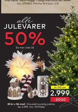 Skeidar Gausdal kunstig juletre, NOK 2999 tilbud
