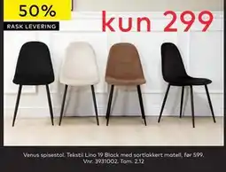 Skeidar Venus spisestol., NOK 299 tilbud