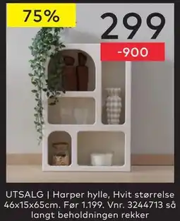 Skeidar Harper hylle, NOK 299 tilbud