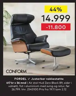 Skeidar Air stol Hud Zero Black 89,, NOK 14999 tilbud