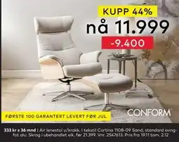 Skeidar Air lenestol u/krakk., NOK 11999 tilbud