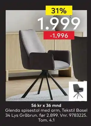 Skeidar Glenda spisestol, NOK 1999 tilbud