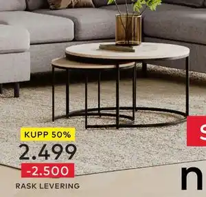 Skeidar Porto lite sofabordsett Ø80/60 cm., NOK 2499 tilbud