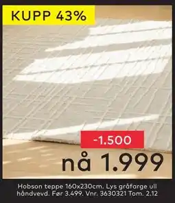 Skeidar Hobson teppe, NOK 1999 tilbud