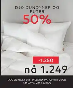 Skeidar D90 DUNDYNER OG PUTER tilbud