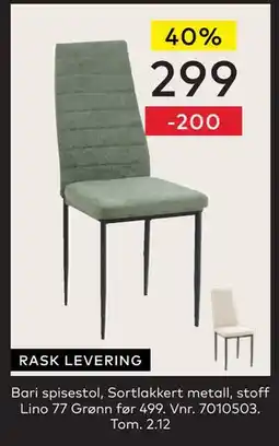 Skeidar Bari spisestol,, NOK 299 tilbud