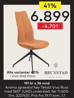 Skeidar Aroma spisestol, NOK 6899 tilbud