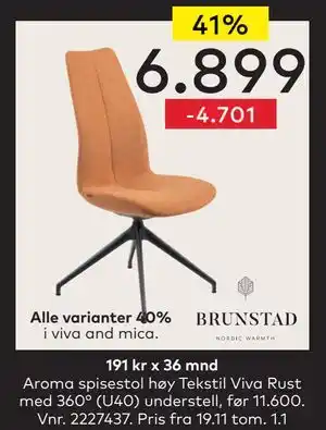 Skeidar Aroma spisestol, NOK 6899 tilbud