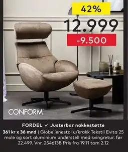 Skeidar Globe lenestol, NOK 12999 tilbud