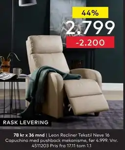 Skeidar Leon Recliner, NOK 2799 tilbud