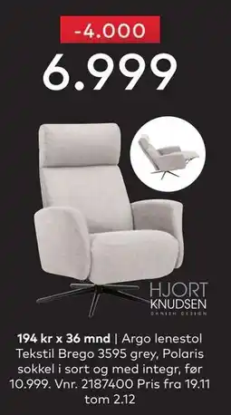 Skeidar Argo lenestol, NOK 6999 tilbud