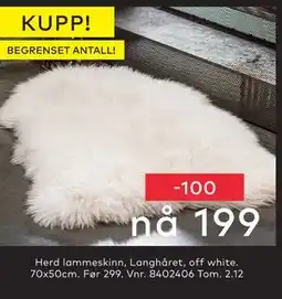 Skeidar Herd lammeskinn, NOK 199 tilbud