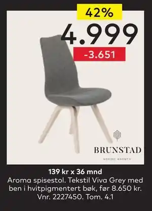 Skeidar Aroma spisestol., NOK 4999 tilbud