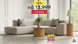 Skeidar Monaco 2,5-seter, NOK 13999 tilbud