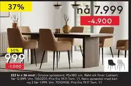 Skeidar Groove spisebord, NOK 7999 tilbud