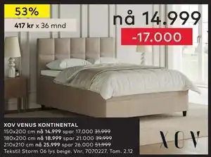 Skeidar XOV VENUS KONTINENTAL tilbud