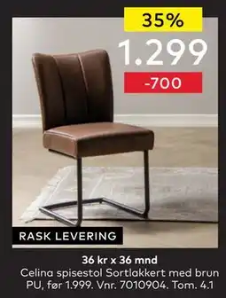 Skeidar Celina spisestol, NOK 1299 tilbud