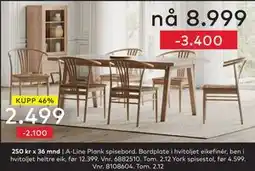 Skeidar A-Line Plank spisebord, NOK 8999 tilbud