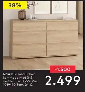 Skeidar Nova kommode, NOK 2499 tilbud