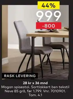 Skeidar Mogan spisestol., NOK 999 tilbud