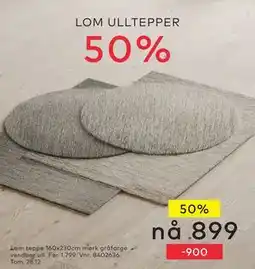 Skeidar Lom teppe 160x230cm, NOK 899 tilbud