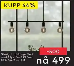 Skeidar Straight taklampe, NOK 499 tilbud