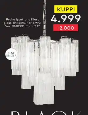 Skeidar Praha lysekrone Klart glass, Ø:45cm., NOK 4999 tilbud