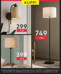 Skeidar Gulvlampe, NOK 749 tilbud