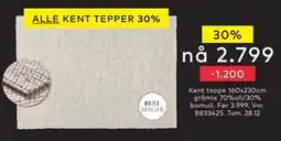 Skeidar Kent teppe, NOK 2799 tilbud