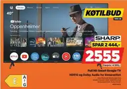 POWER Full HD Smart Google TV, NOK 2555 tilbud