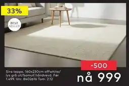 Skeidar Sira teppe, NOK 999 tilbud