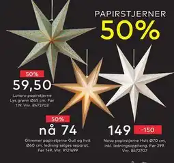 Skeidar PAPIRSTJERNER tilbud