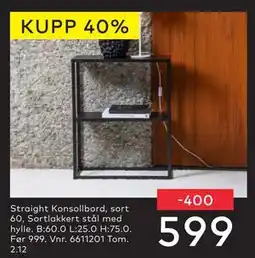 Skeidar Straight Konsollbord, NOK 599 tilbud