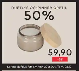 Skeidar Serene duftlys, NOK 59.9 tilbud