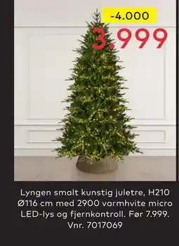 Skeidar Lyngen smalt kunstig juletre, NOK 3999 tilbud