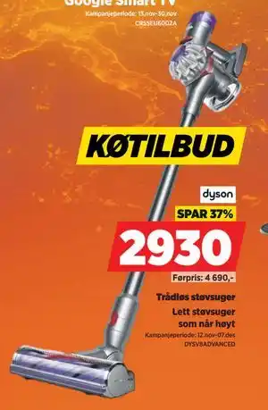 Trådløs støvsuger, NOK 2930