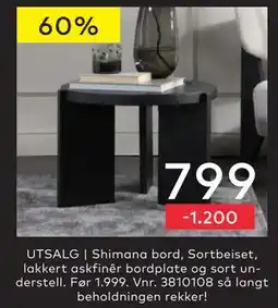 Skeidar Shimana bord, NOK 799 tilbud