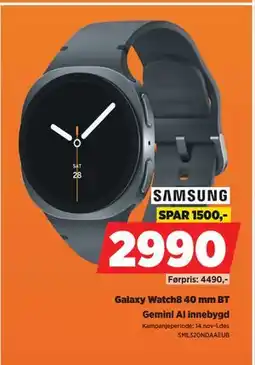 POWER Galaxy Watch8 40 mm BT, NOK 2990 tilbud